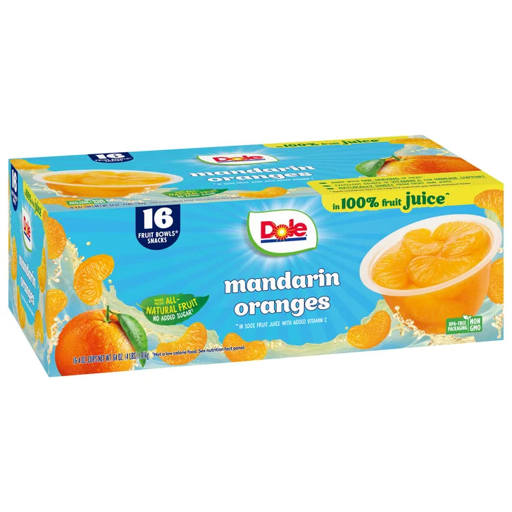 Dole, Mandarin Oranges Cup, 4 oz, 16-Count