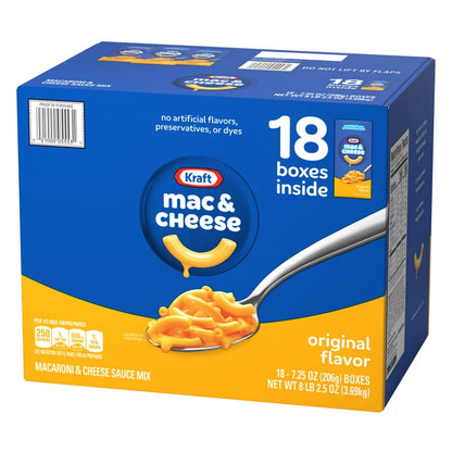 Kraft, Macaroni & Cheese Dinner, 7.25 oz, 18-Count