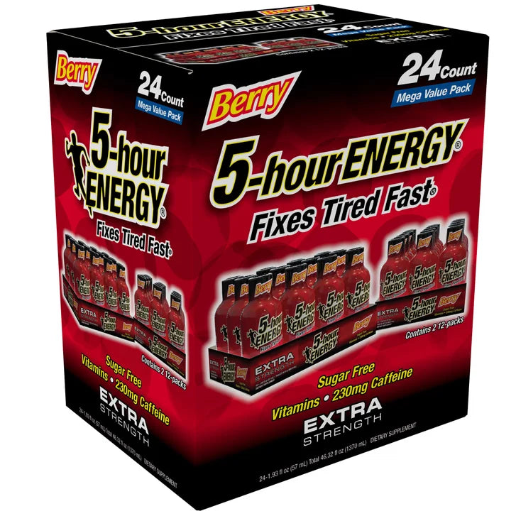 5-hour Energy Shot, Extra Strength, Berry, 1.93 fl.oz, 24-count