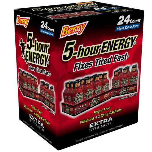 5-hour Energy Shot, Extra Strength, Berry, 1.93 fl.oz, 24-count