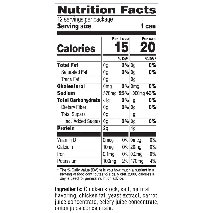 Swanson Chicken Broth 33% Less Sodium, 14.5 oz, 12-count