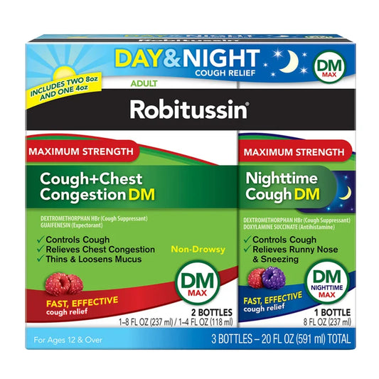 Robitussin DM Maximum Strength Day & Night Cough Relief, 20 Ounces