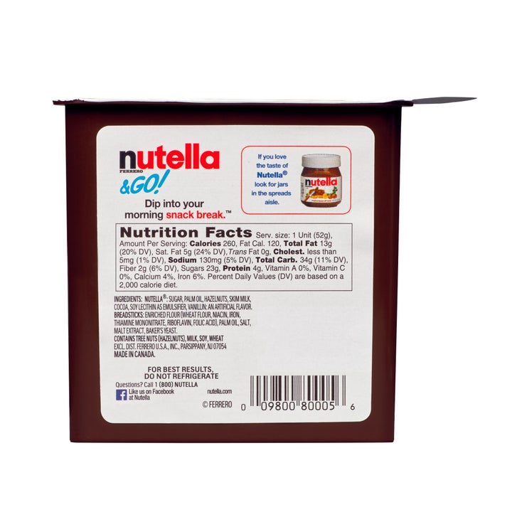Nutella & GO! Hazelnut and Cocoa Spread With Breadsticks, 1.8 oz, 16 Pack