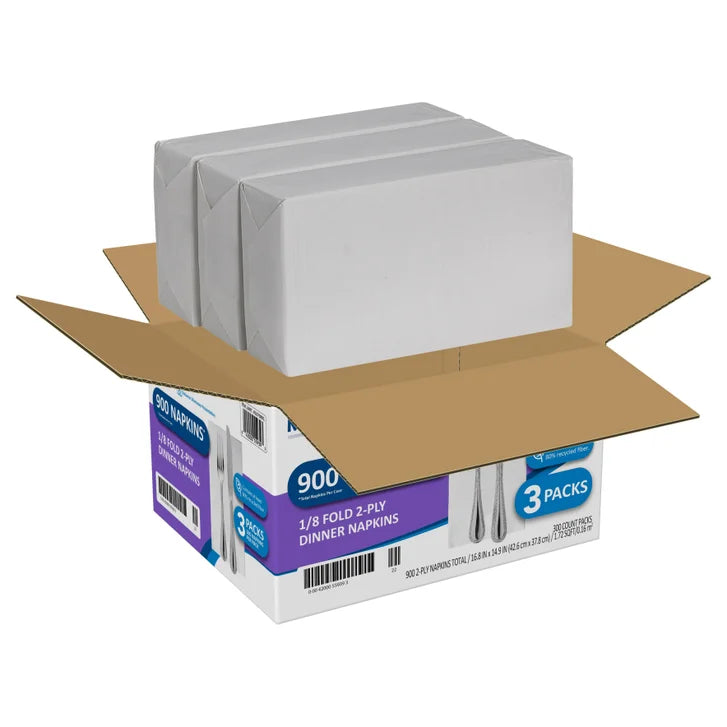 Marathon Dinner Napkin, 1/8 Fold, 2-Ply, 300-count, 3-pack