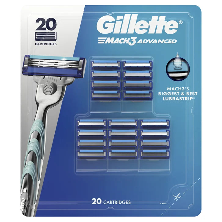 Gillette Mach3 Advanced Cartridge Refills, 20-count
