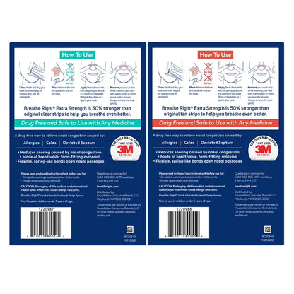 Breathe Right Extra Strength Nasal Strips, 72 Strips