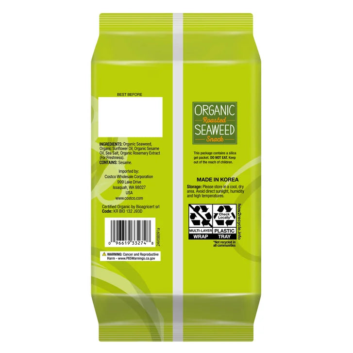 Kirkland Signature Organic Roasted Seaweed