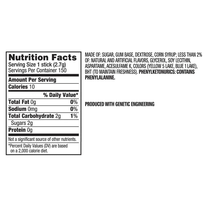 Wrigley's Spearmint Chewing Gum, 5-sticks, 40-count