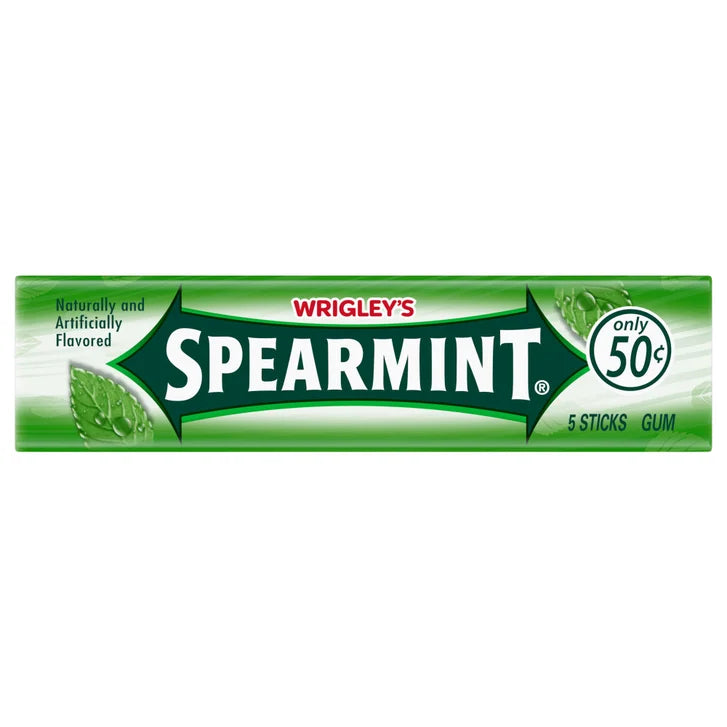 Wrigley's Spearmint Chewing Gum, 5-sticks, 40-count