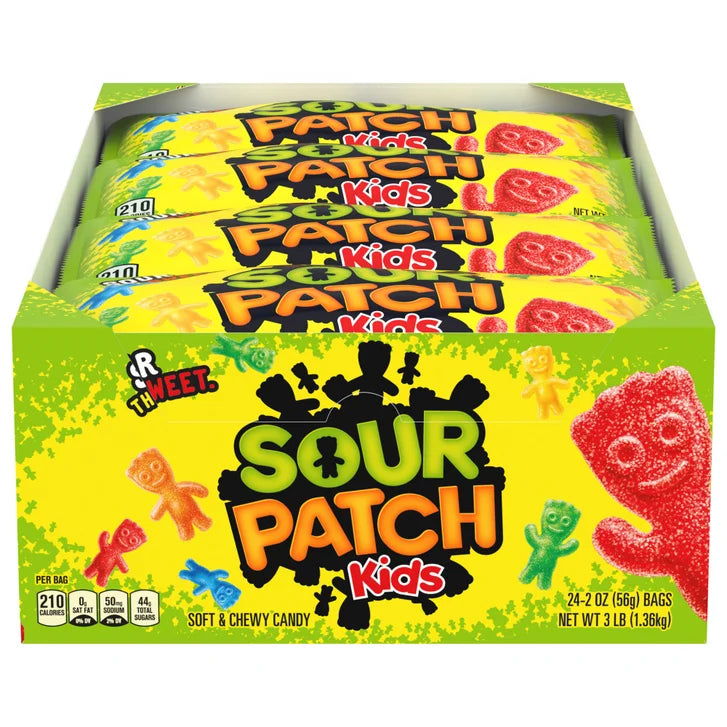 Sour Patch Kids Soft & Chewy Candy, 2 oz, 24-count