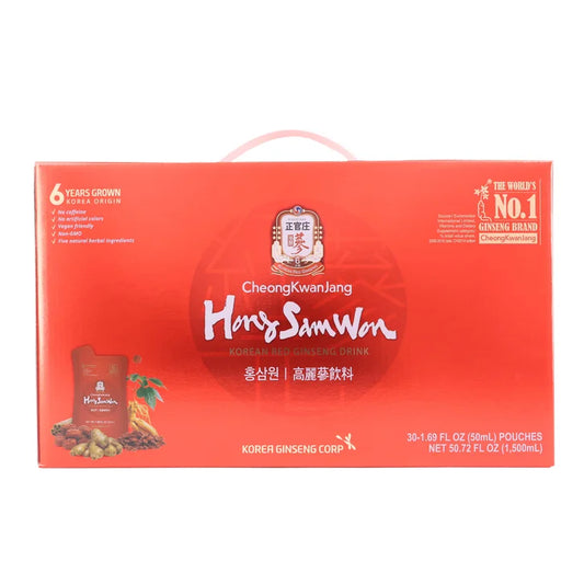 CheongKwanJang Hong Sam Won Red Ginseng Drink, 1.69 fl oz, 30-Count