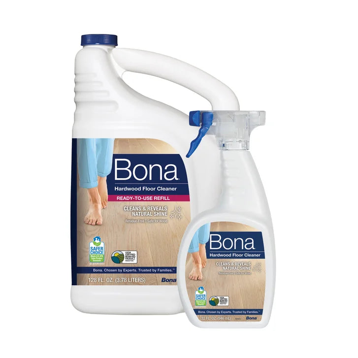 Bona Hardwood Floor Cleaner, Original, 32 fl oz & 128 fl oz Ready-To-Use Refill