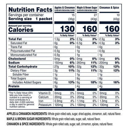 Quaker Instant Oatmeal, Variety Pack, 1.51 oz, 52-count