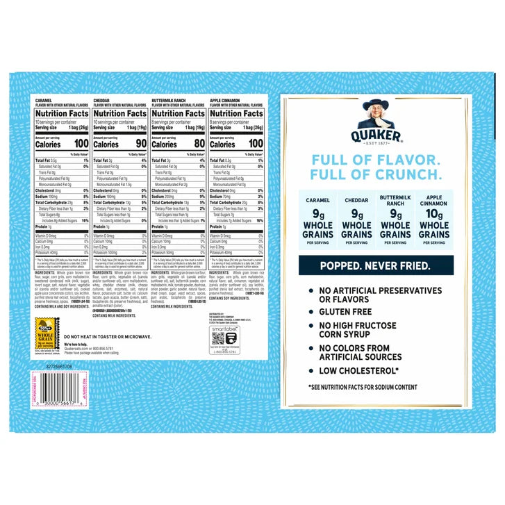 Quaker Rice Crisps, Variety Pack, 36-count