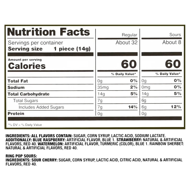 Ring Pops Variety, .5 oz, 40-pack