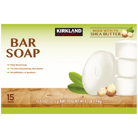 Kirkland Signature Bar Soap with Shea Butter, 15 Bars