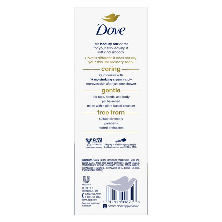 Dove Moisturizing Beauty Bar Soap Original, 3.75 oz, 16 Bars