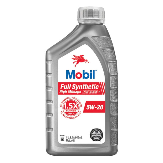 Mobil Full Synthetic High Mileage Motor Oil, 1-Quart/6-pack