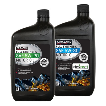 Kirkland Signature 1-Quart 5W20 & 5W30 Full Synthetic Motor Oil, 12-pack