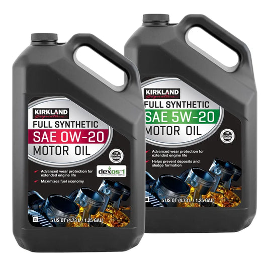 Kirkland Signature 5-Quart 0W20 & 5W20 Full Synthetic Motor Oil, 4-pack