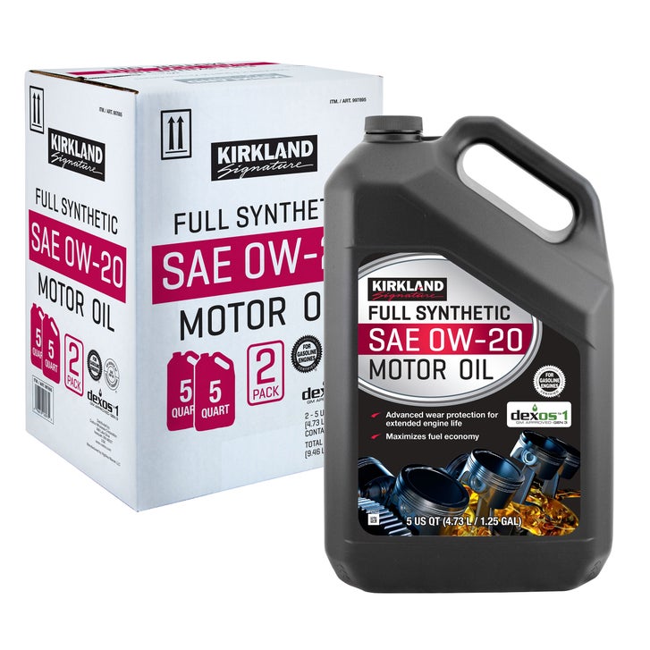 Kirkland Signature 5-Quart 0W20 & 5W20 Full Synthetic Motor Oil, 4-pack