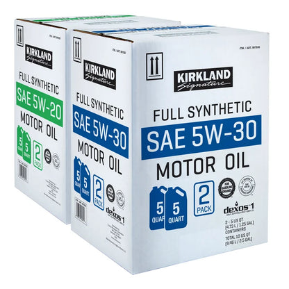 Kirkland Signature 5-Quart 5W20 & 5W30 Full Synthetic Motor Oil, 4-pack