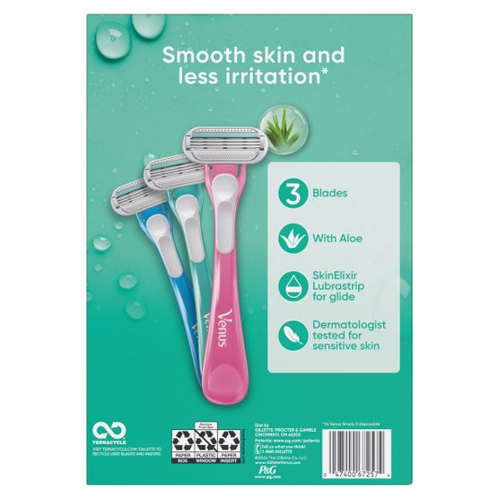 Gillette Venus Sensitive Plus Disposable Razor, 15-count