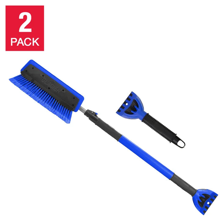 Hopkins Maxx-Force Glacier 58" Extendable Snowbrush with Ice Scraper, 2-pack