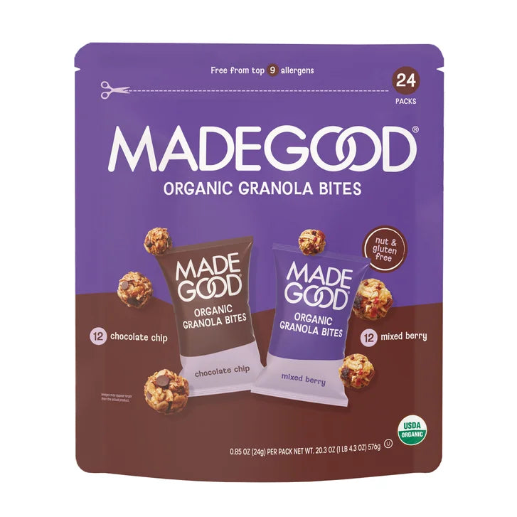 MadeGood Organic Granola Minis, Variety Pack, 0.85 oz, 24-count