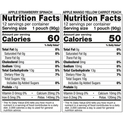 Kirkland Signature, Organic Fruit and Vegetable Pouches, Variety Pack, 3.17 oz, 24-count