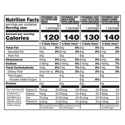 PopCorners Popped Corn Snacks Variety Pack, 1 oz, 30-Count