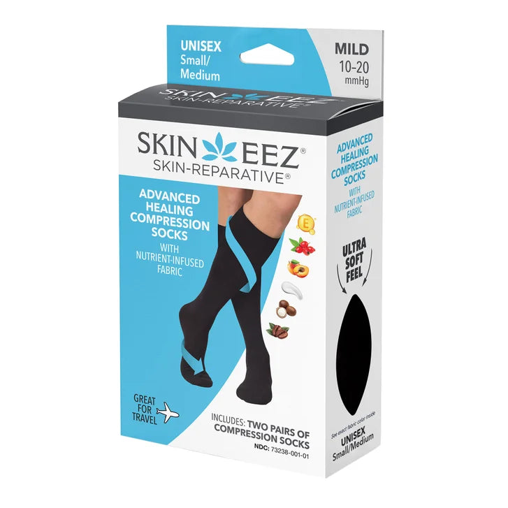 Skineez Medical Grade Advanced Healing Compression Socks, 2-Pack, Mild/Moderate