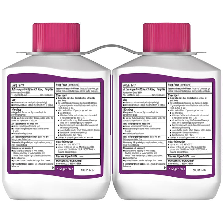 MiraLAX Powder Laxative, 68 Doses