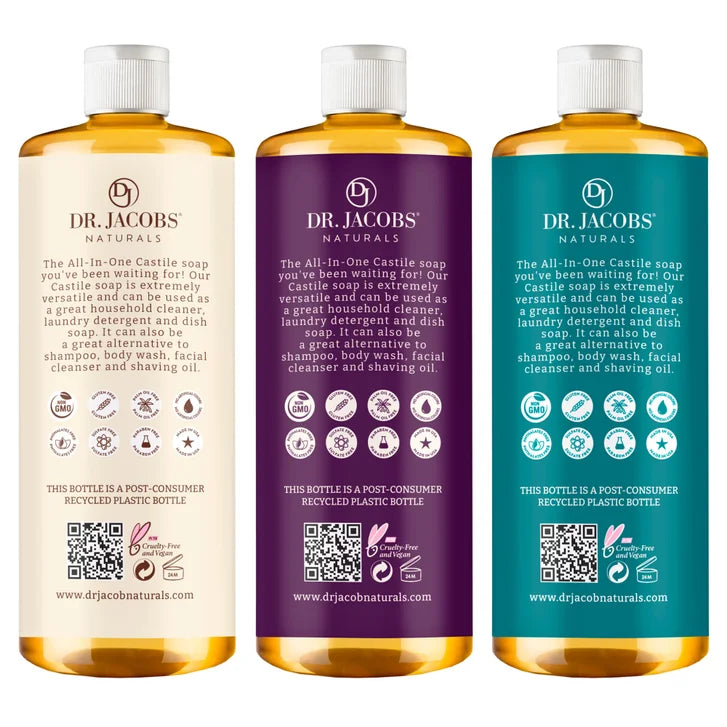 Dr. Jacobs Naturals Pure Castile Soap, Variety Pack, 32 oz, 3-count