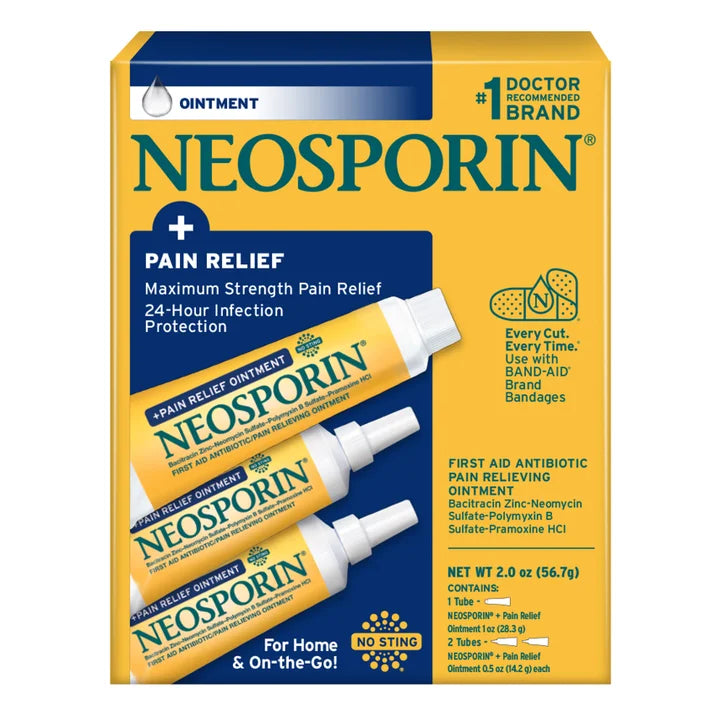 Neosporin + Max Strength Pain Relief Dual Action Topical Antibiotic Ointment, 2 Ounces