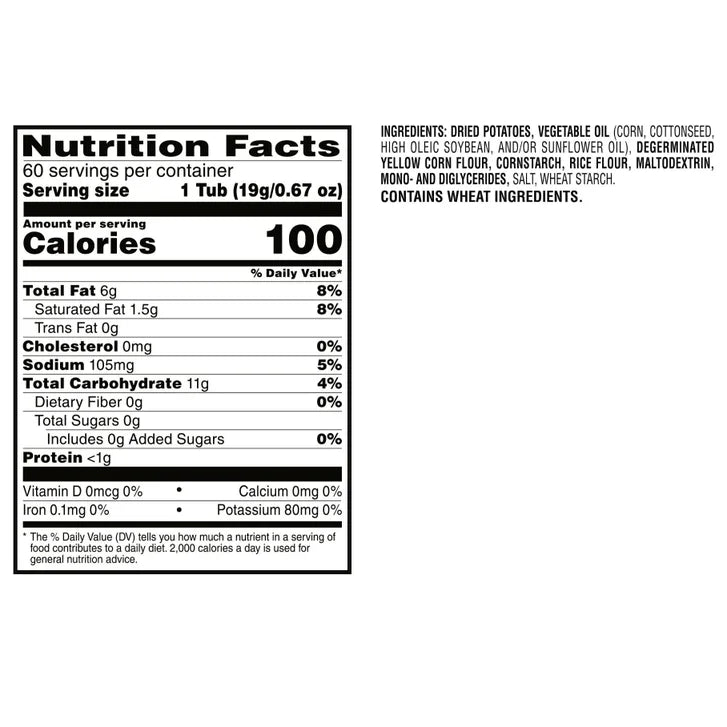 Pringles Potato Chips, Original, 0.67 oz, 60-count