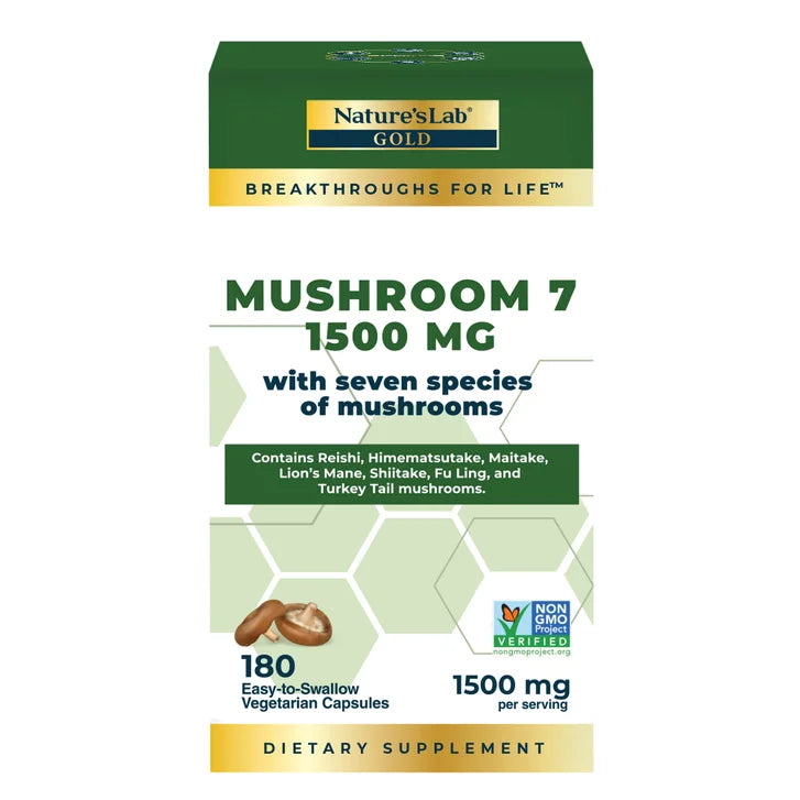 Nature's Lab Mushroom 7 1,500 mg., 180 Vegetarian Capsules