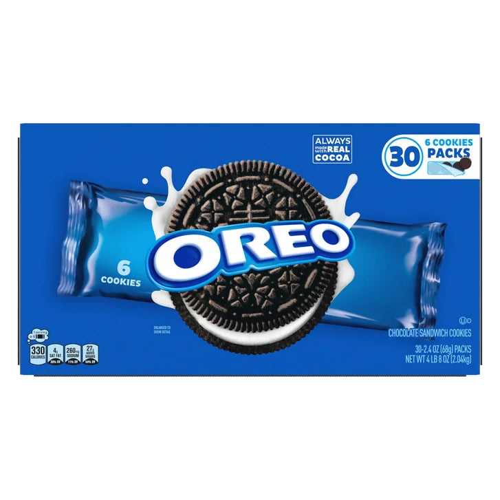 OREO Chocolate Sandwich Cookies, 2.4 oz, 30-count