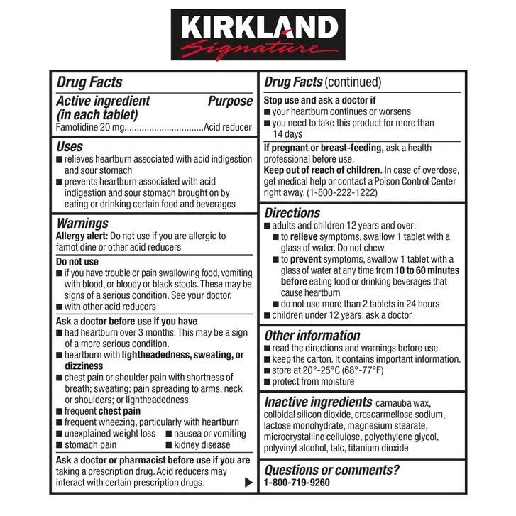 Kirkland Signature Acid Controller 20 mg., 250 Tablets