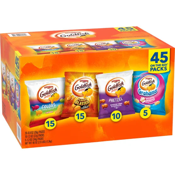 Goldfish Baked Snacks, Variety Pack, 45-count