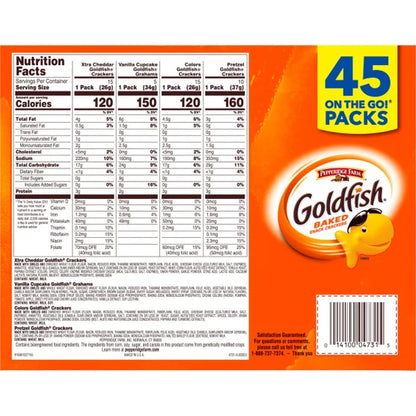 Goldfish Baked Snacks, Variety Pack, 45-count