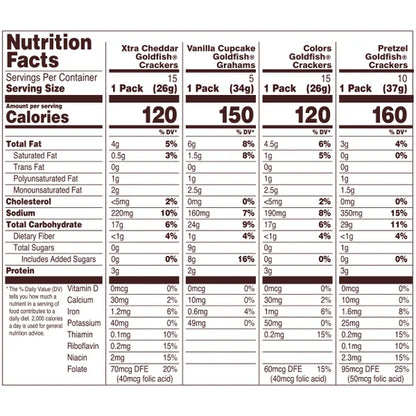 Goldfish Baked Snacks, Variety Pack, 45-count