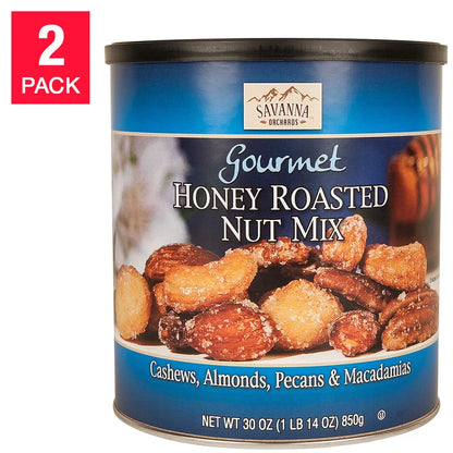 Savanna Honey Roasted Mix Nuts, 30 oz, 2-pack