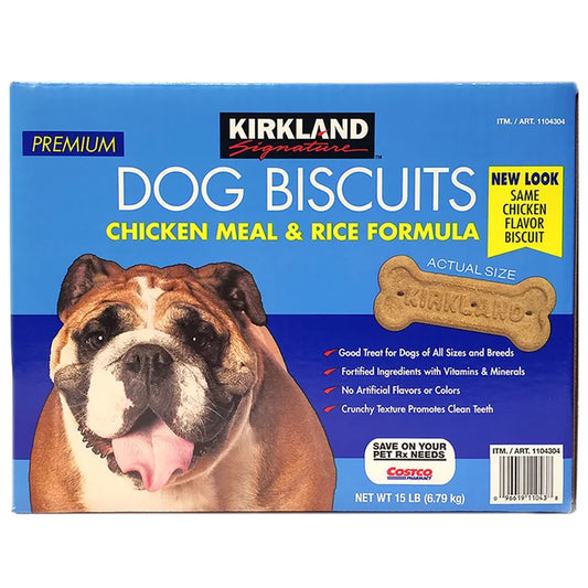Kirkland Signature Chicken Meal & Rice Formula Dog Biscuits, 15 lbs
