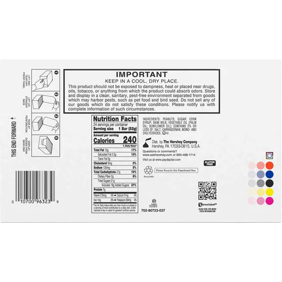 Payday Peanut Caramel Bar, 1.85 oz, 24-count
