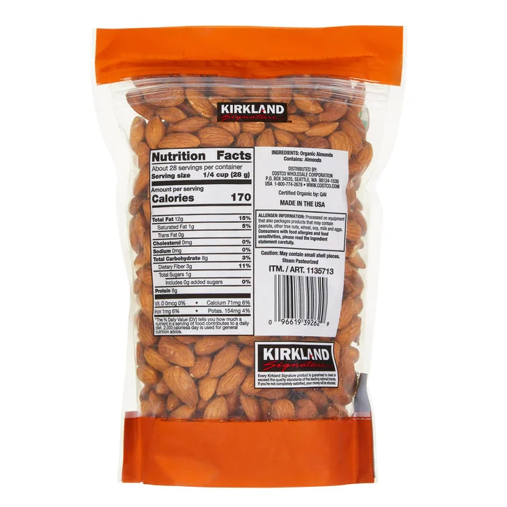 Kirkland Signature Organic Almonds, 1.7 lbs