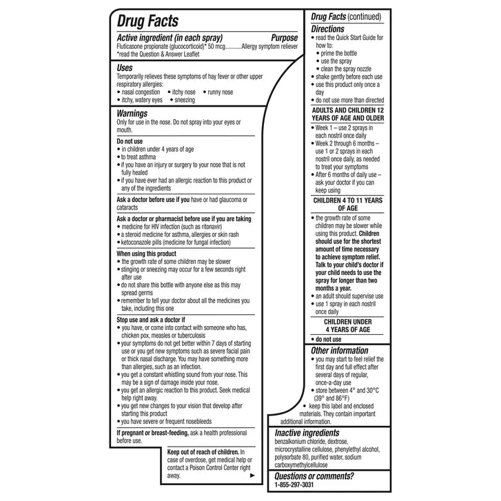 Flonase Non-Drowsy 24 Hour Allergy Relief Nasal Spray, 432 Metered Sprays