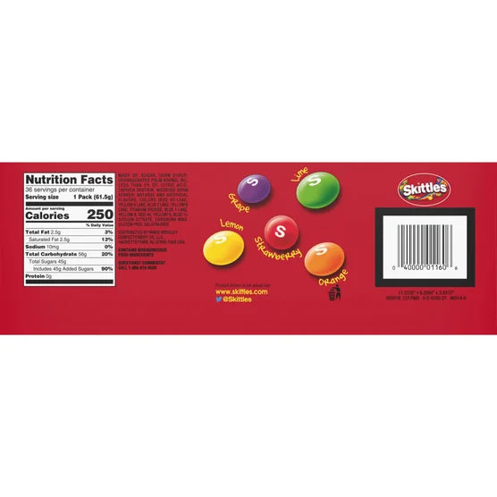 Skittles Bite Size Candy, 2.17 oz, 36-count