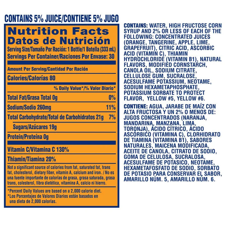 Sunny D, Tangy Original, 11.3 fl oz, 30-Count