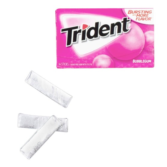 Trident Sugar Free Gum, Bubblegum, 14 Pieces, 15-count